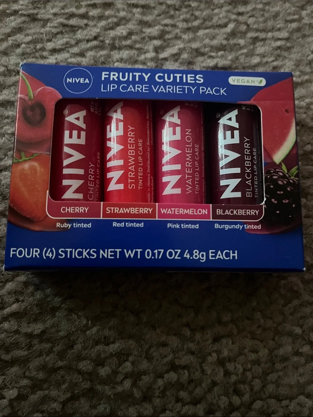 NIVEA Fruity Cuties Lip Care Variety Pack - Blue Packaging